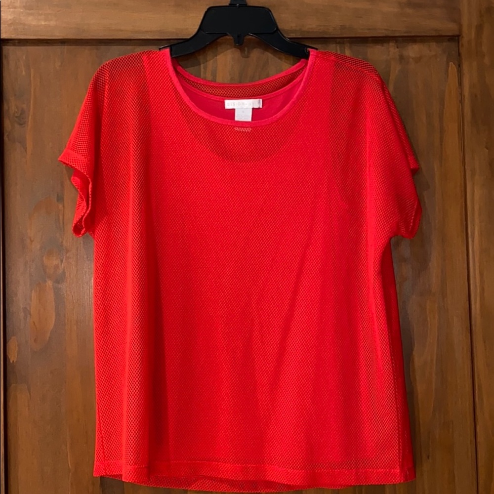 Never worn red top with red tank under size S
